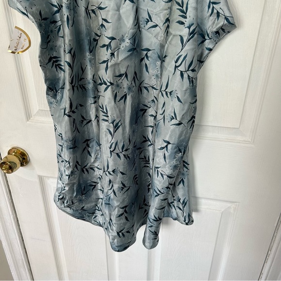 Vintage y2k Dead Stock Plus Size Floral Blue Chemise Slip Dress Size 4x - Picture 4 of 5